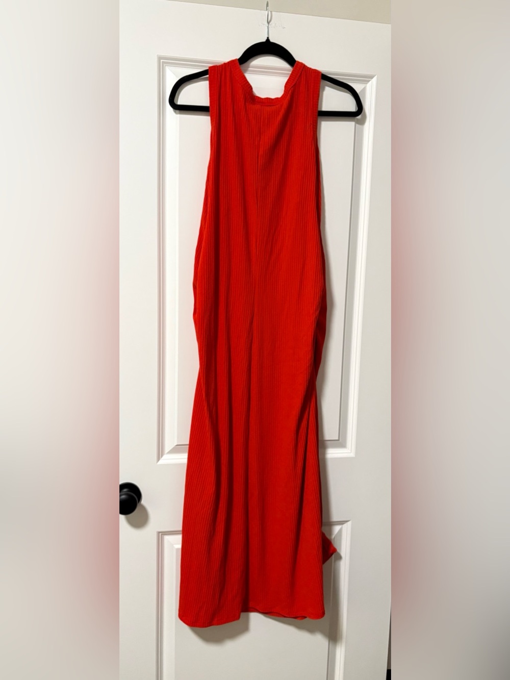 a new day Bright Red Ribbed Maxi Dress